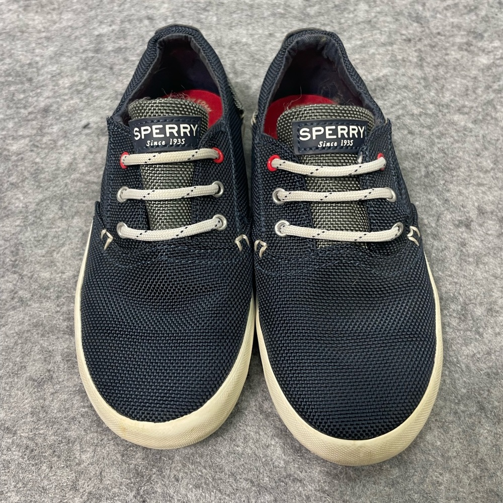 Sperry Kids Navy Blue and White Canvas Sneakers